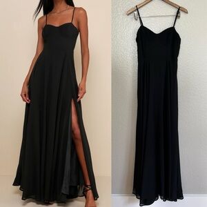 NWOT Cause for Commotion Black Pleated Bustier Maxi Dress